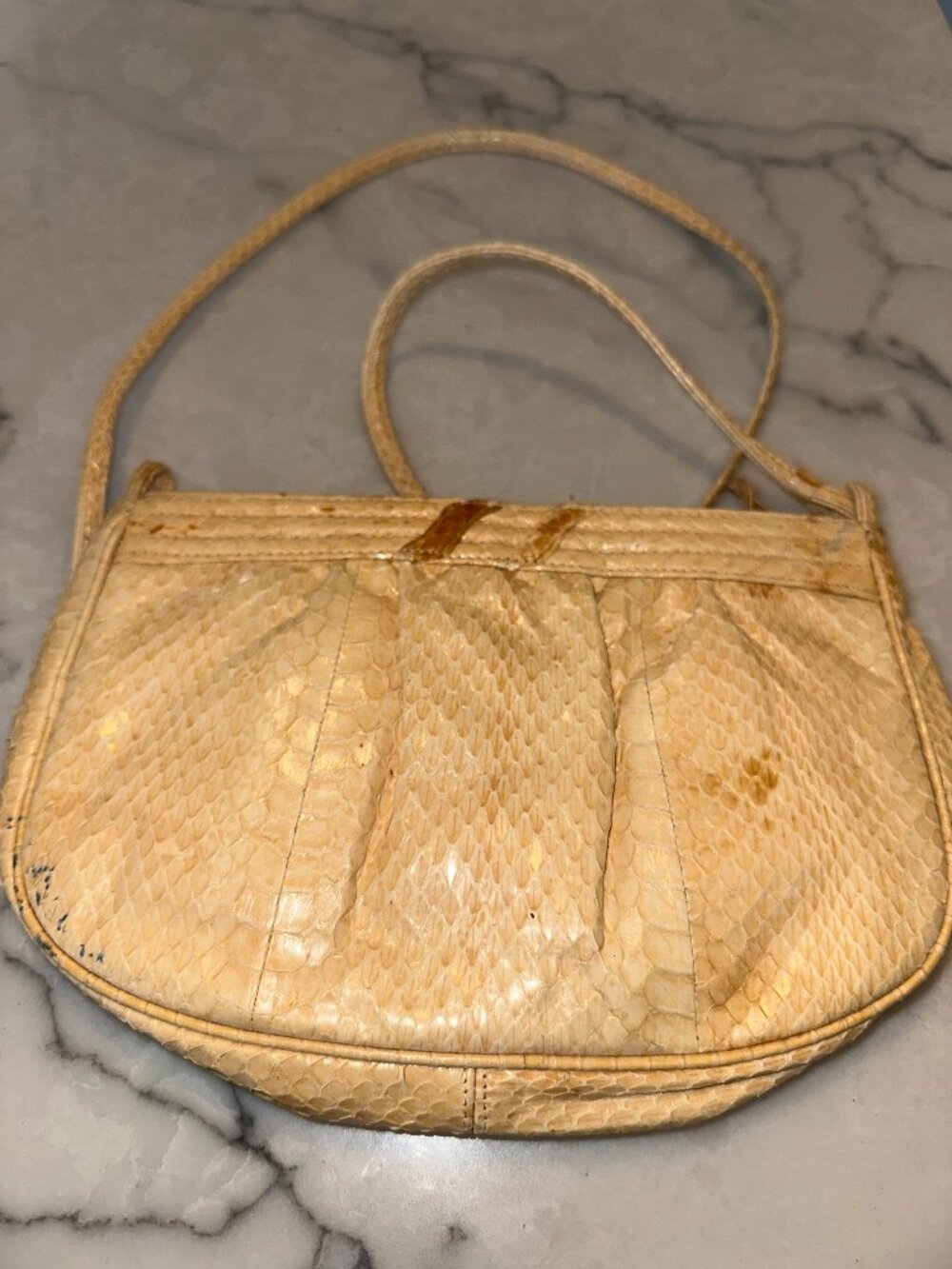 80s Peach Snakeskin purse